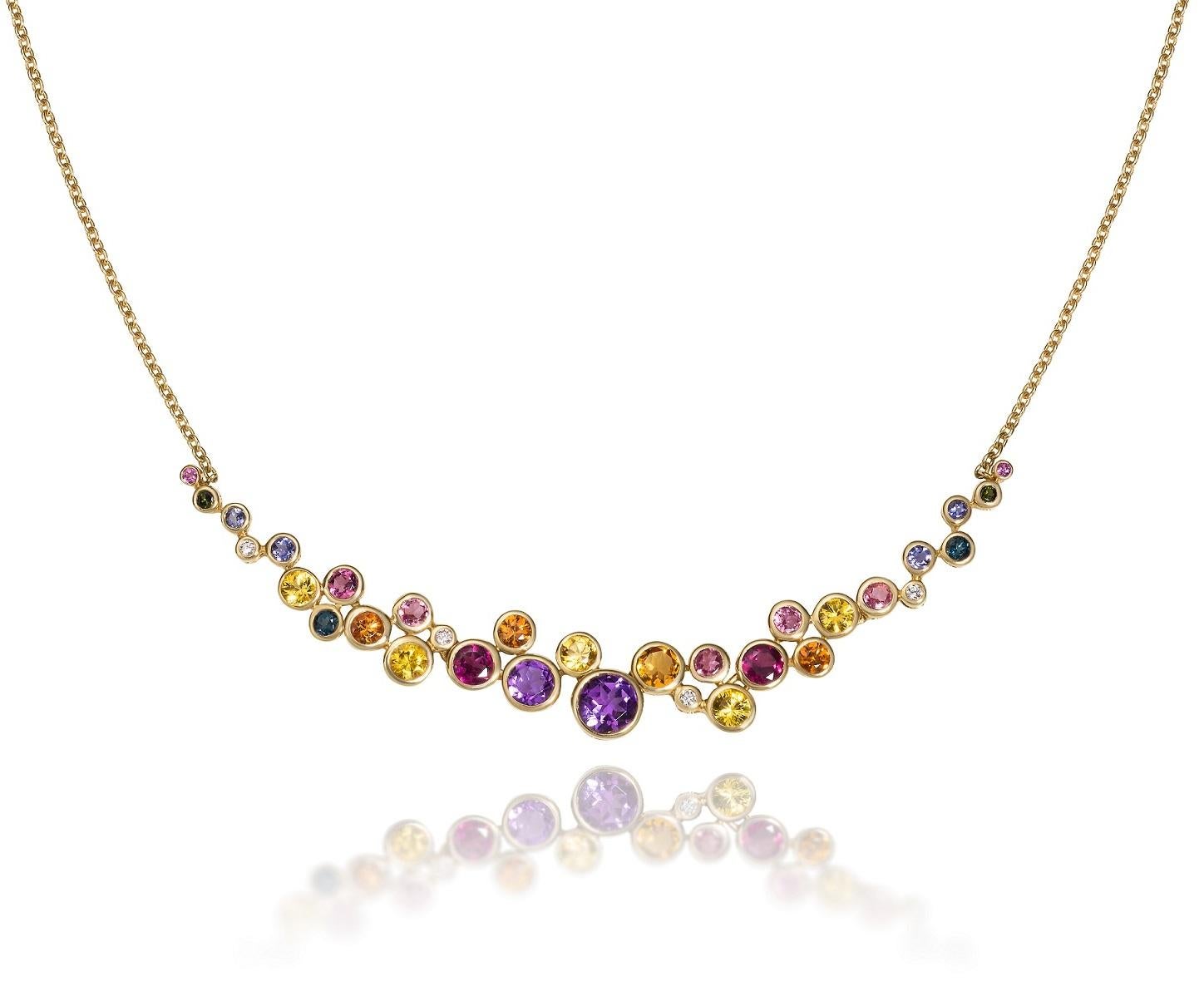 Women's Constellation Multi-Color Gemstone and Diamond Dangle Earrings