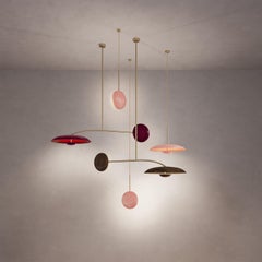 'Constellation Orion Maroon' Patinated Brass Ceiling Pendants