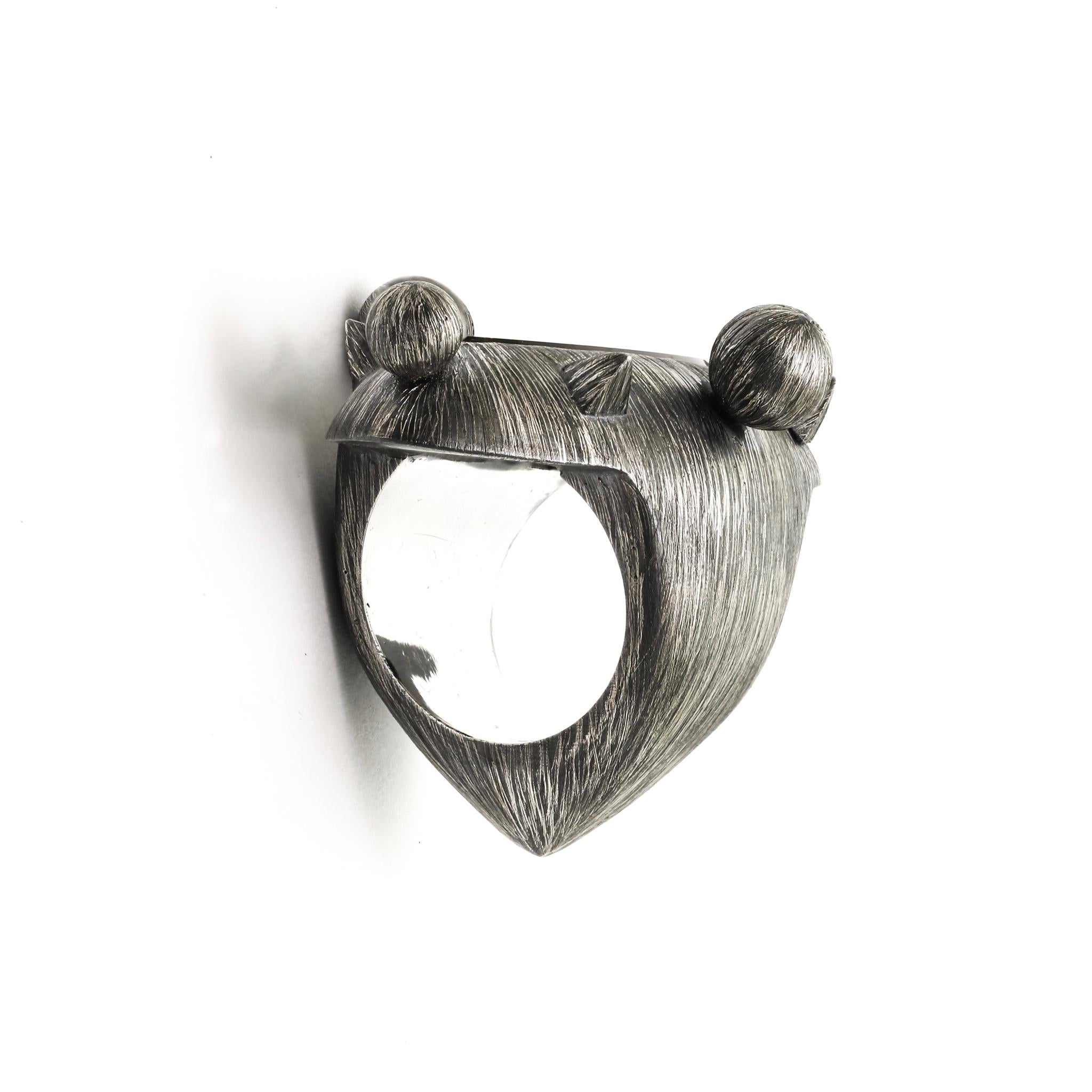 Hand-Crafted Constellation Ring, Etched Sterling Silver & Smoky Quartz