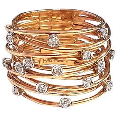 21st Century 18 Karat Rose Gold and White Diamond Ring