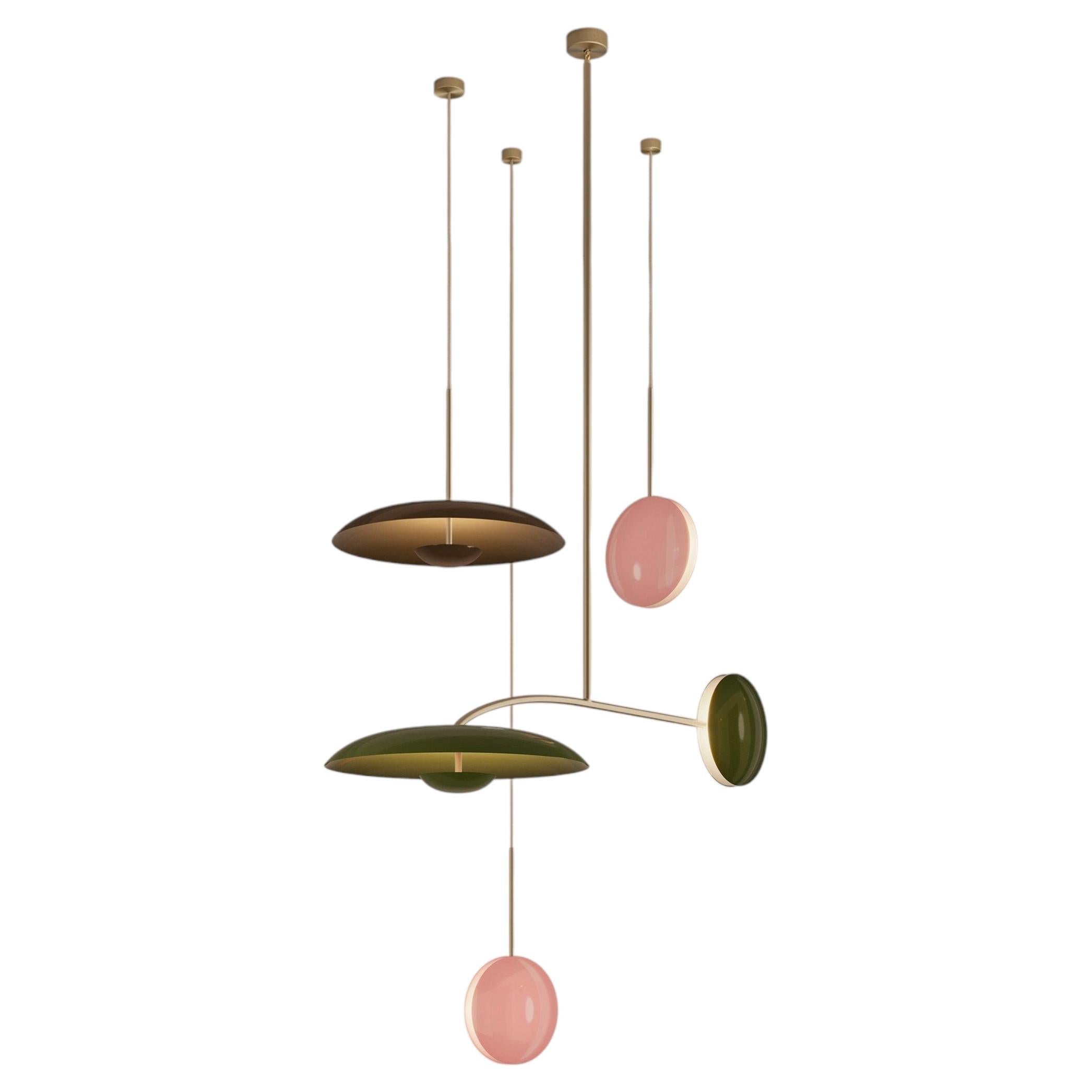 'Constellation Stella Olive' Patinated Brass Ceiling Pendants For Sale