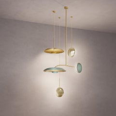 'Constellation Stella Verdigris' Patinated Brass Ceiling Pendants