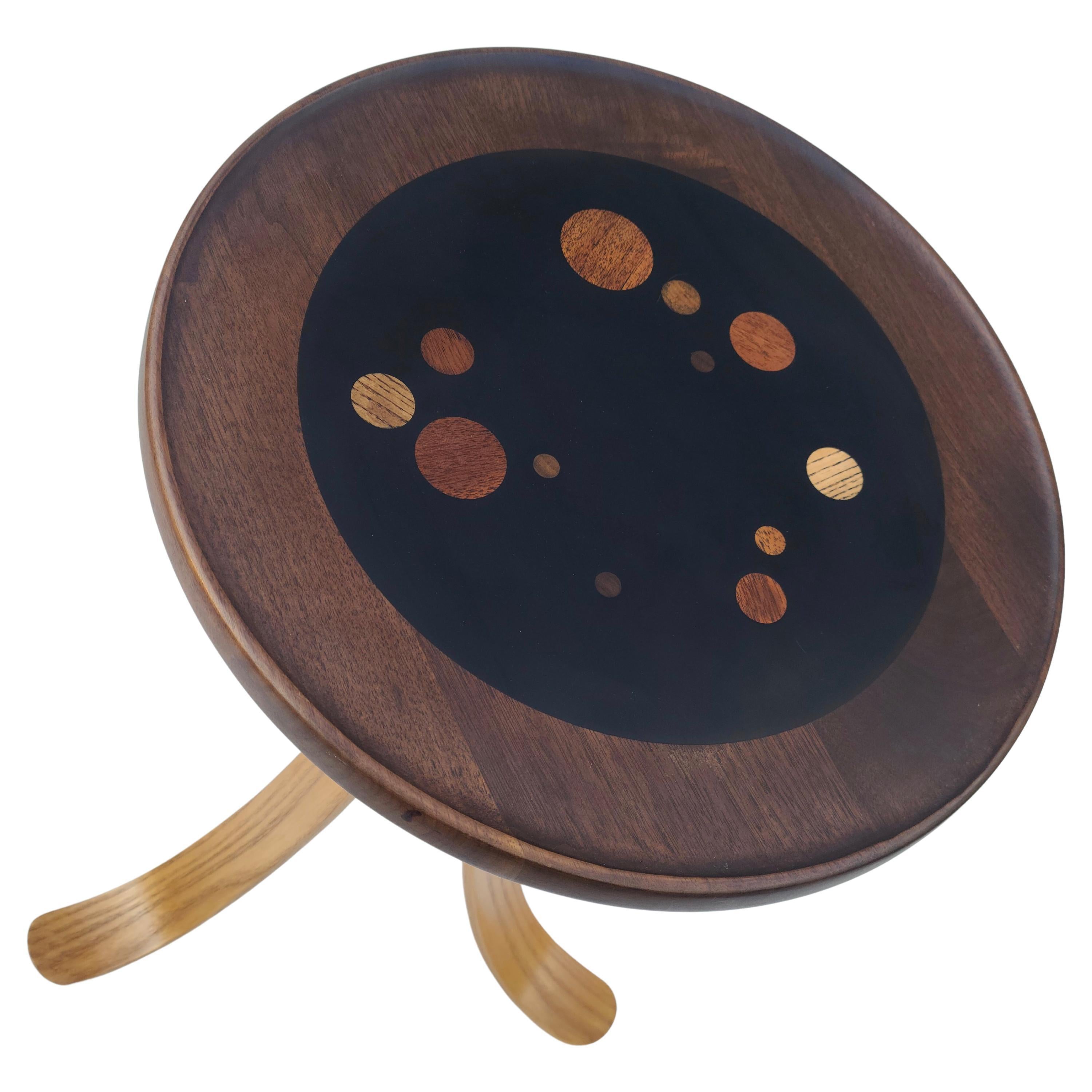 Constellation Tripod Table Walnut Ash In the Style of Edward Wormley For Sale 6