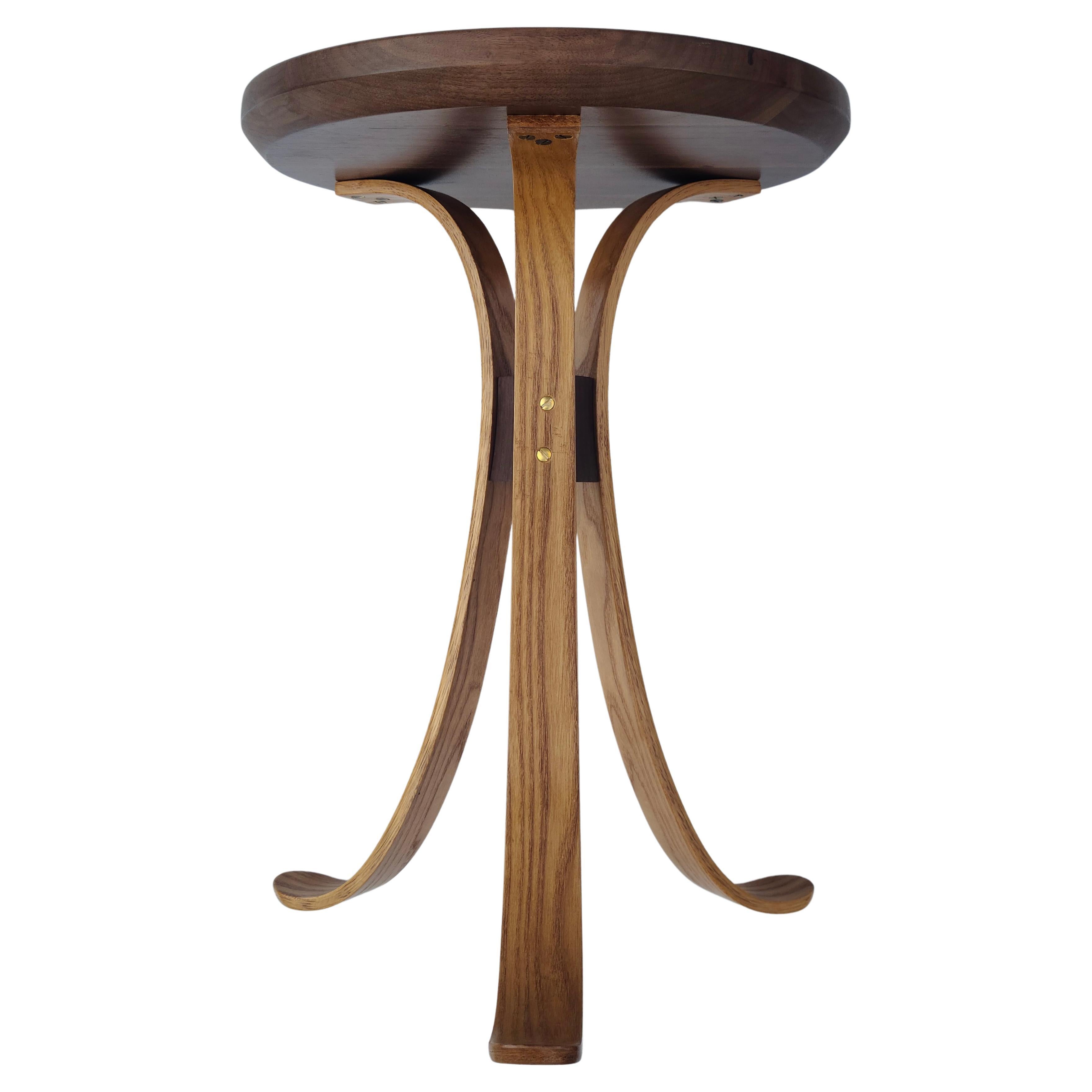 Constellation Tripod Table Walnut Ash In the Style of Edward Wormley For Sale 1