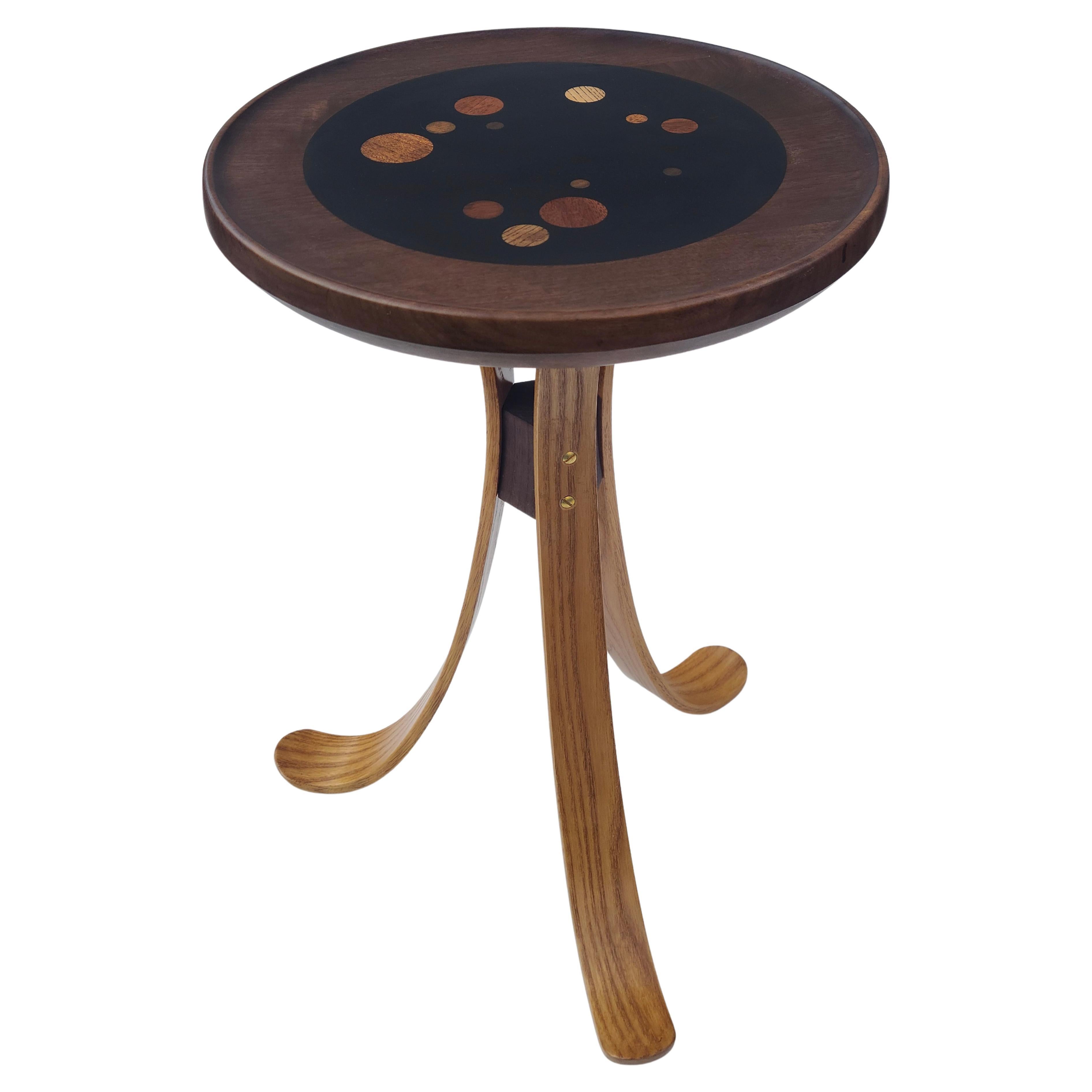 Constellation Tripod Table Walnut Ash In the Style of Edward Wormley For Sale 2