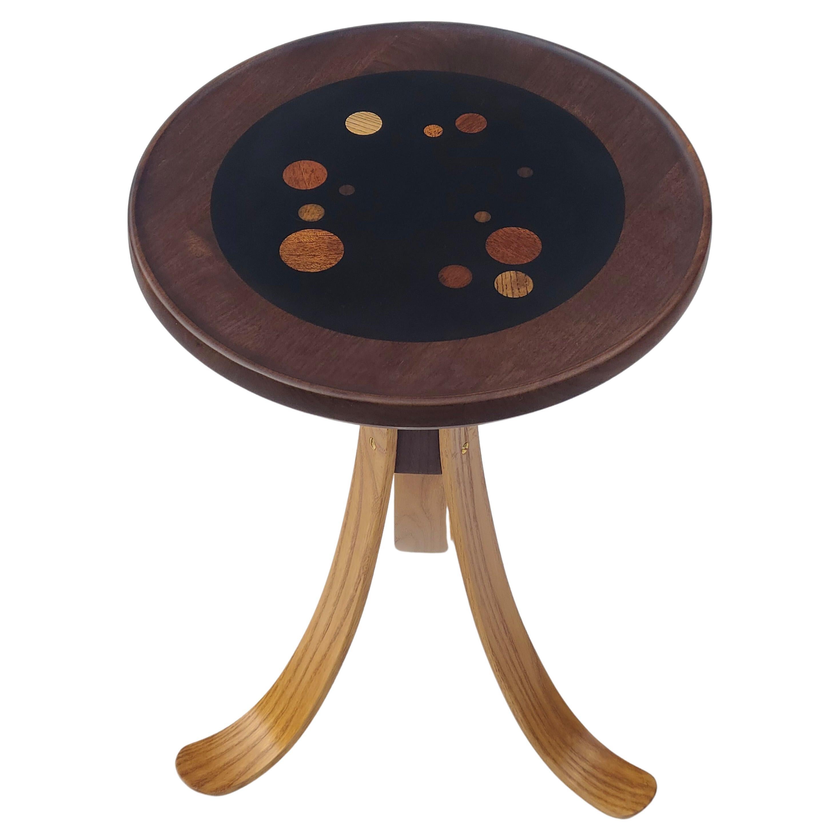 Constellation Tripod Table Walnut Ash In the Style of Edward Wormley For Sale 3