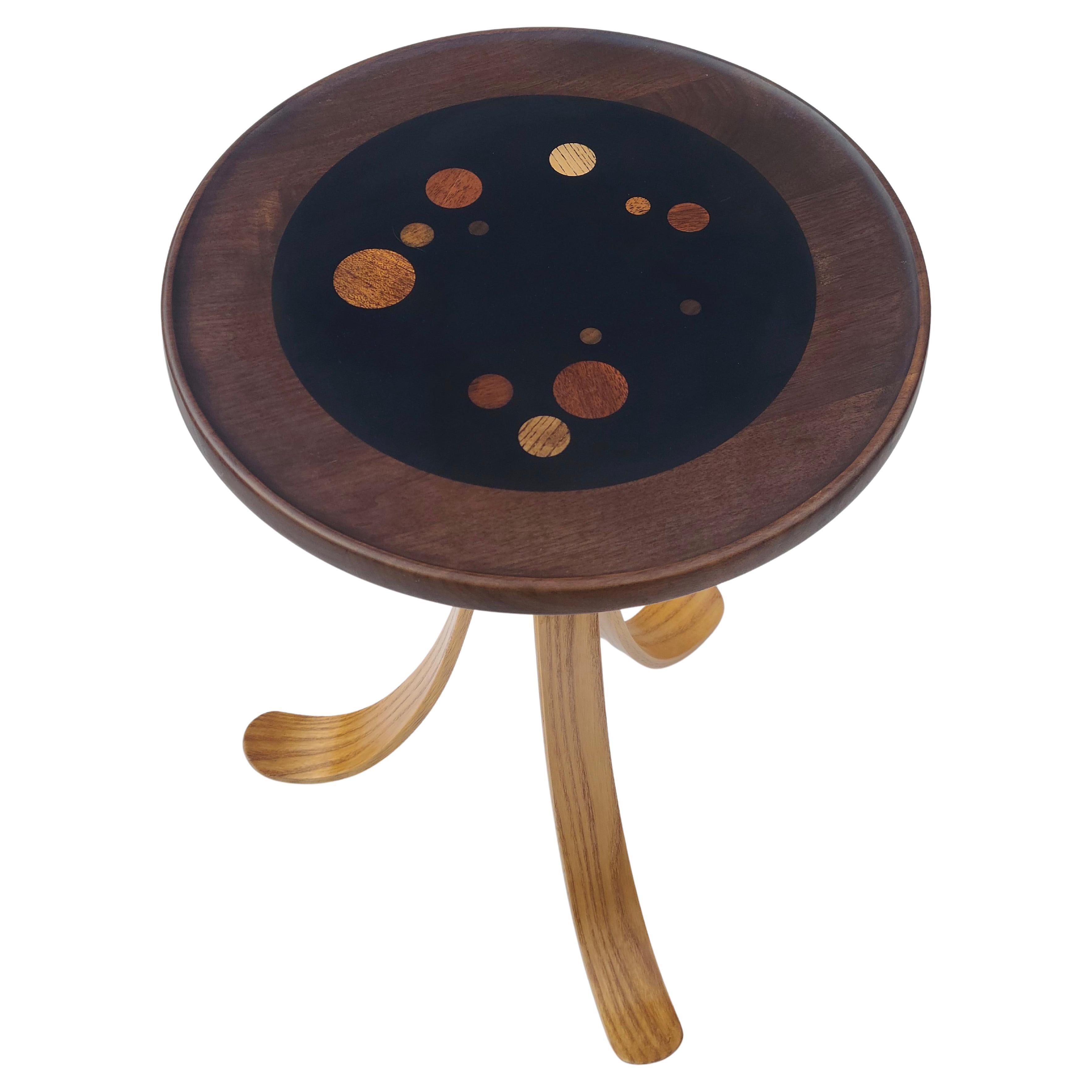Constellation Tripod Table Walnut Ash In the Style of Edward Wormley For Sale 4