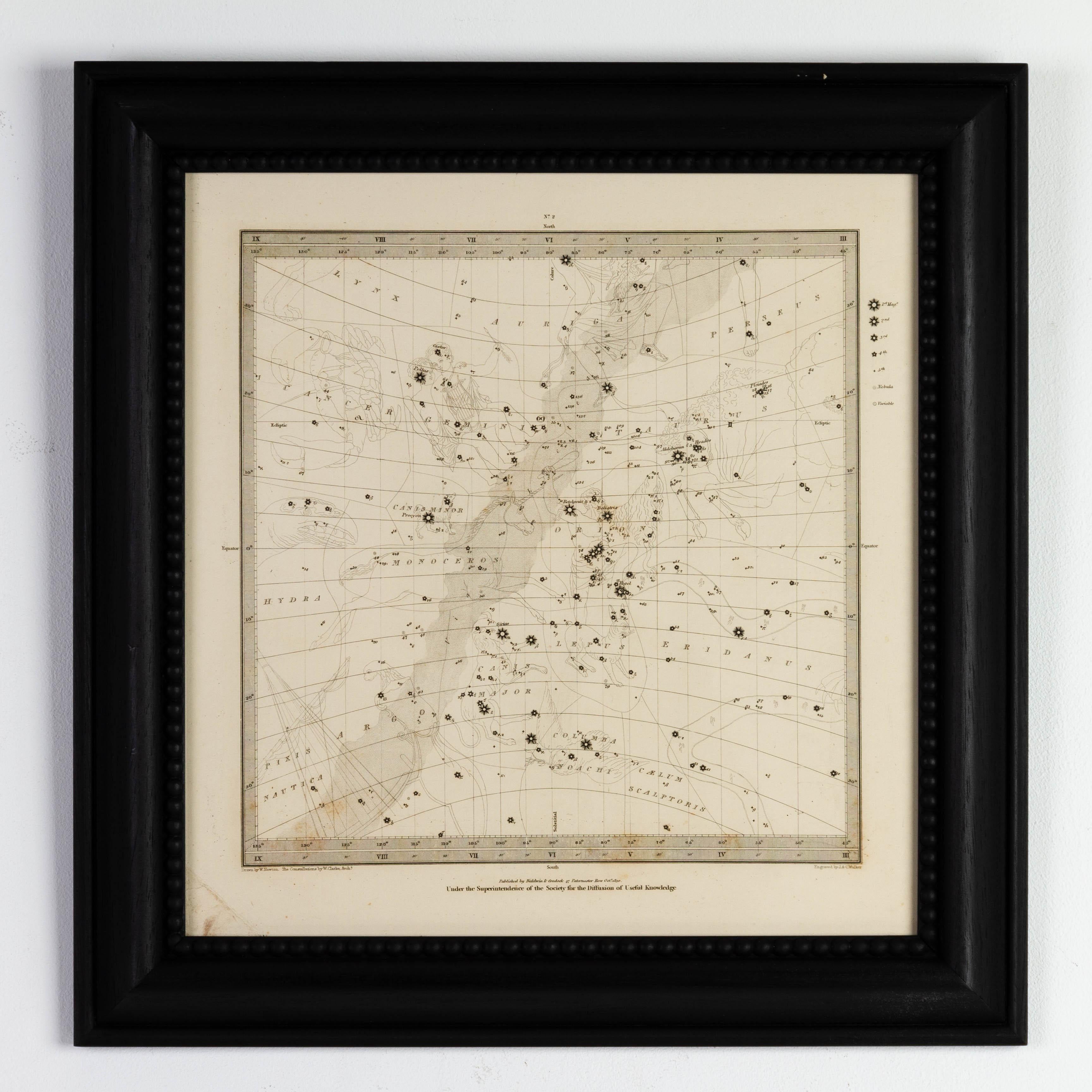 Costellazioni Mappe incise disegnate da W. Newton, pubblicate da Baldwin & Grado in vendita 11