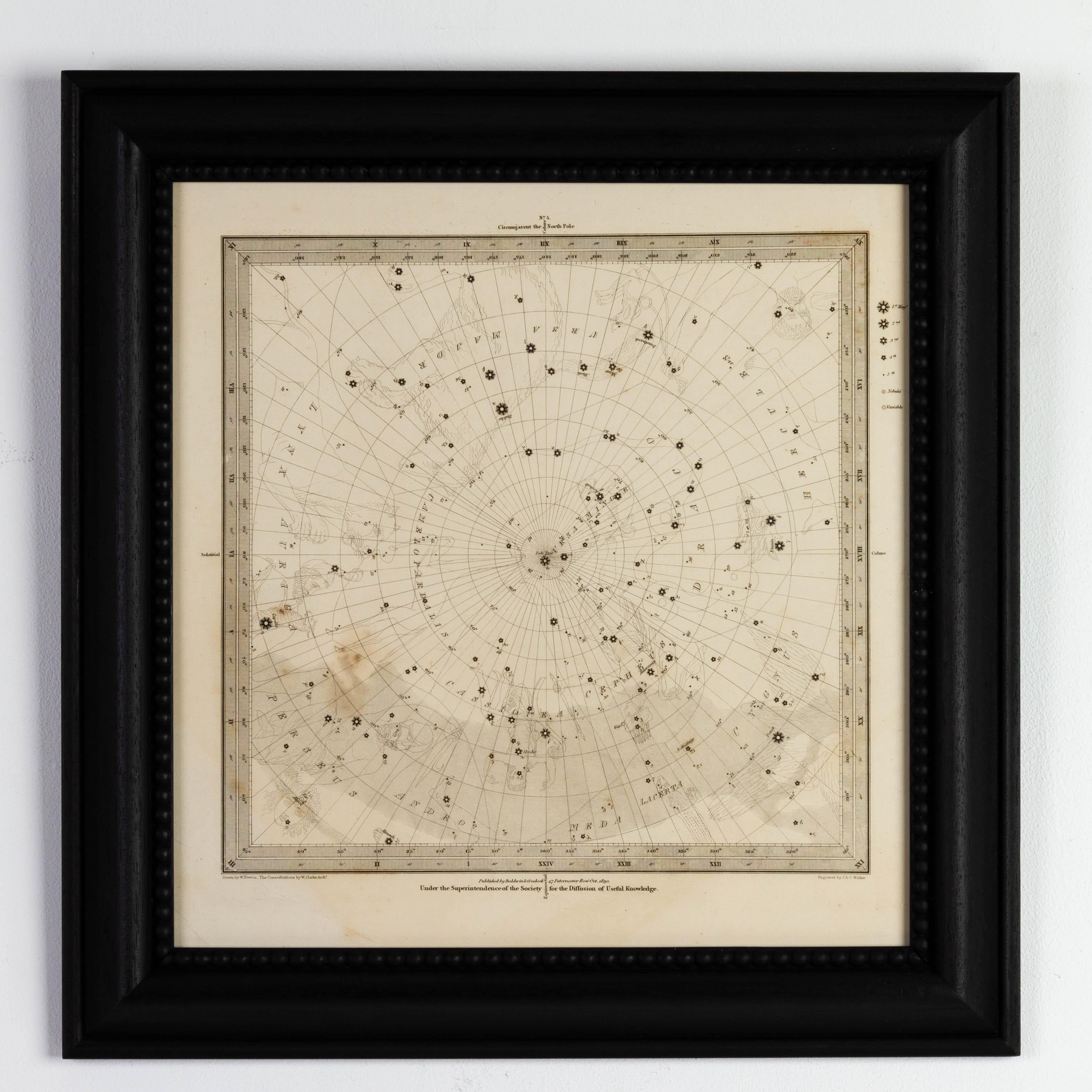 Costellazioni Mappe incise disegnate da W. Newton, pubblicate da Baldwin & Grado in vendita 3