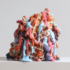 Construction Vase No. 2 in Ceramic, Metal Wire, Foam & Resin by Joseph Algieri