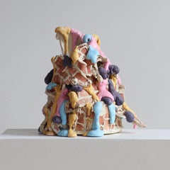 Vaso da costruzione n. 3 in ceramica, filo metallico, schiuma e resina di Joseph Algieri