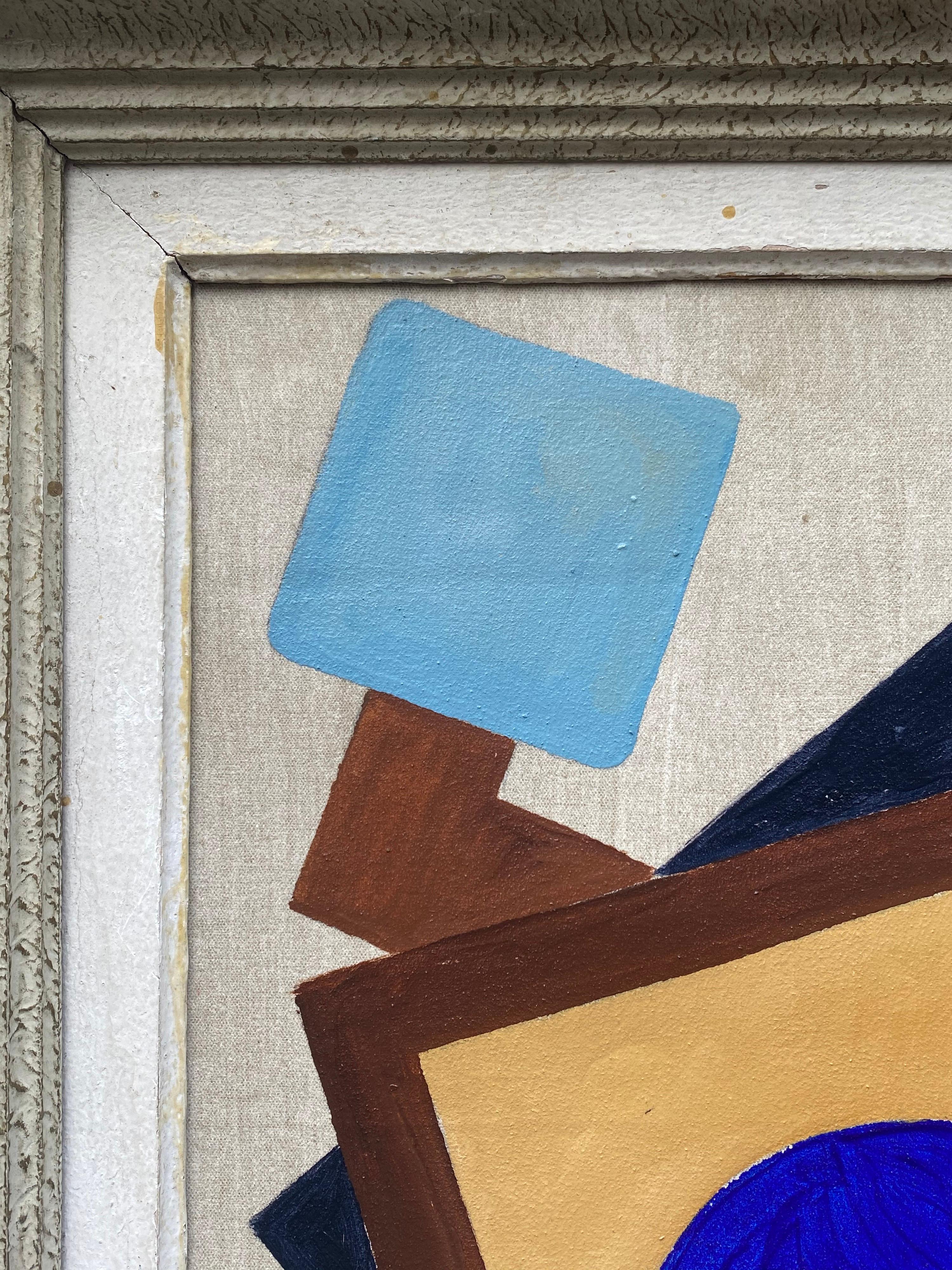 Hand-Painted Constructivism Painting by Oscar Troneck