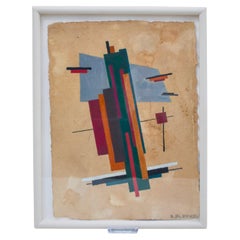 Constructivist abstract gouache by Boris Alepkow