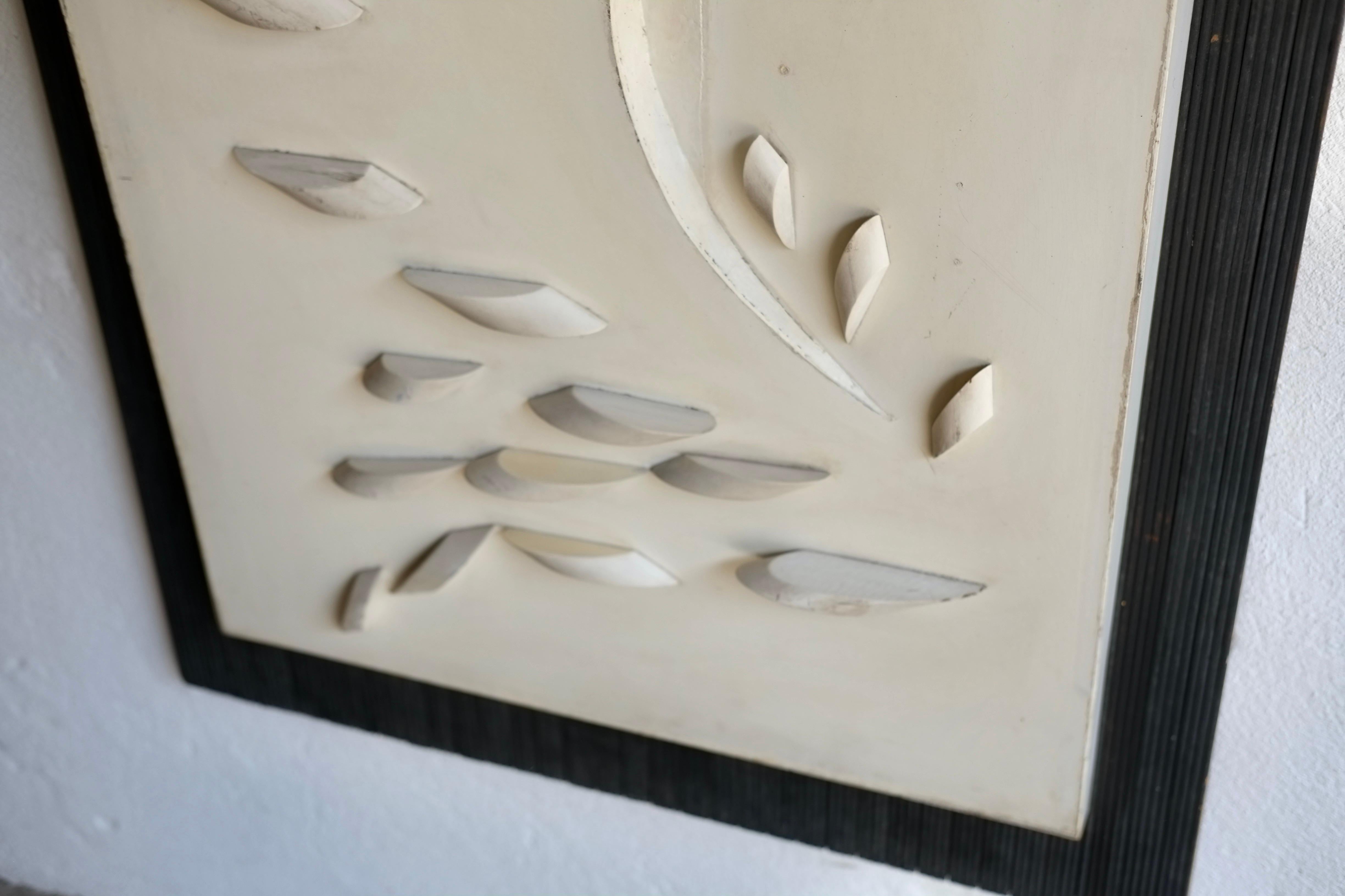 Wood Constructivist Abstract Relief, C Mouchos, 1960's For Sale