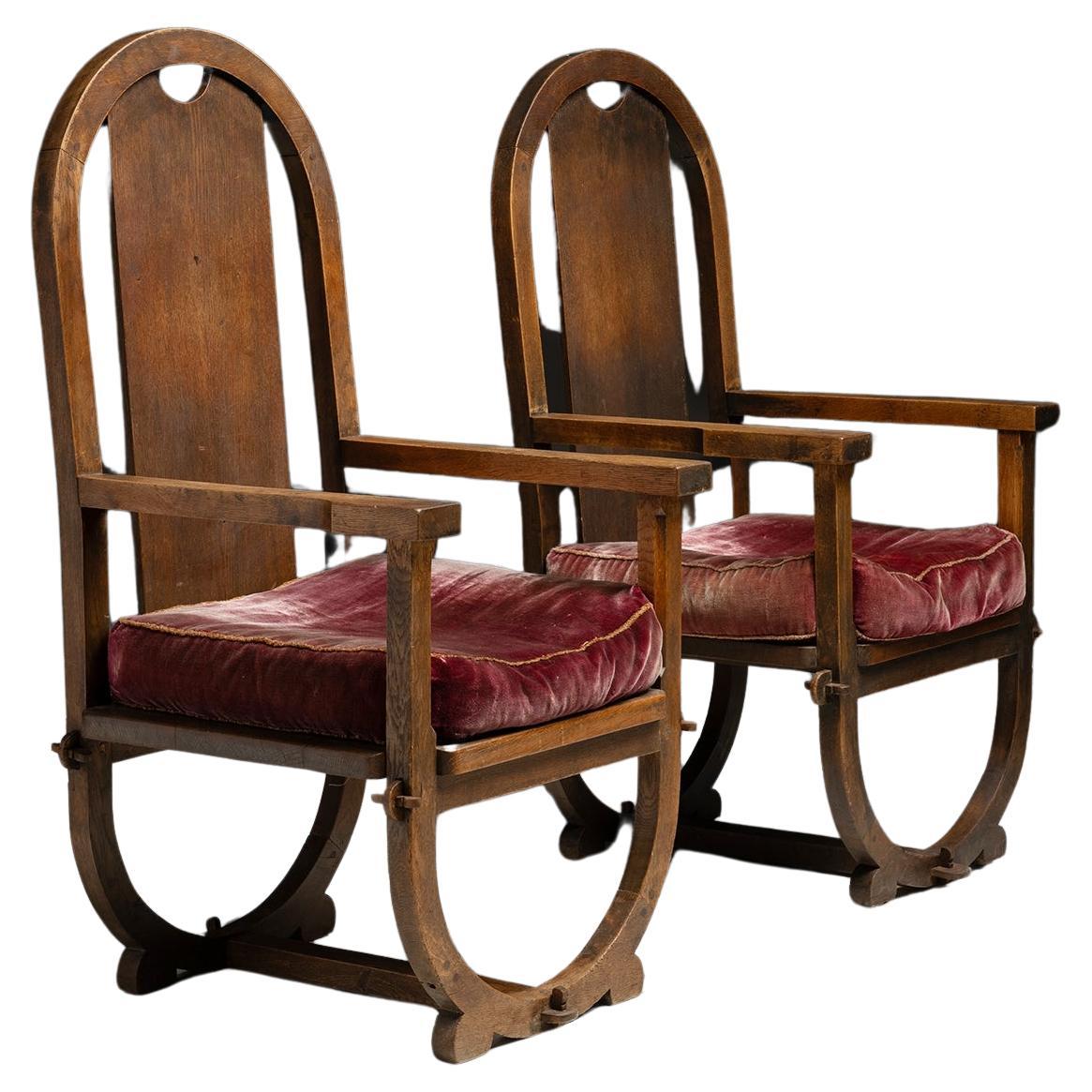 Konstruktivistische Sessel und Beistelltisch, Frankreich um 1930 im Angebot