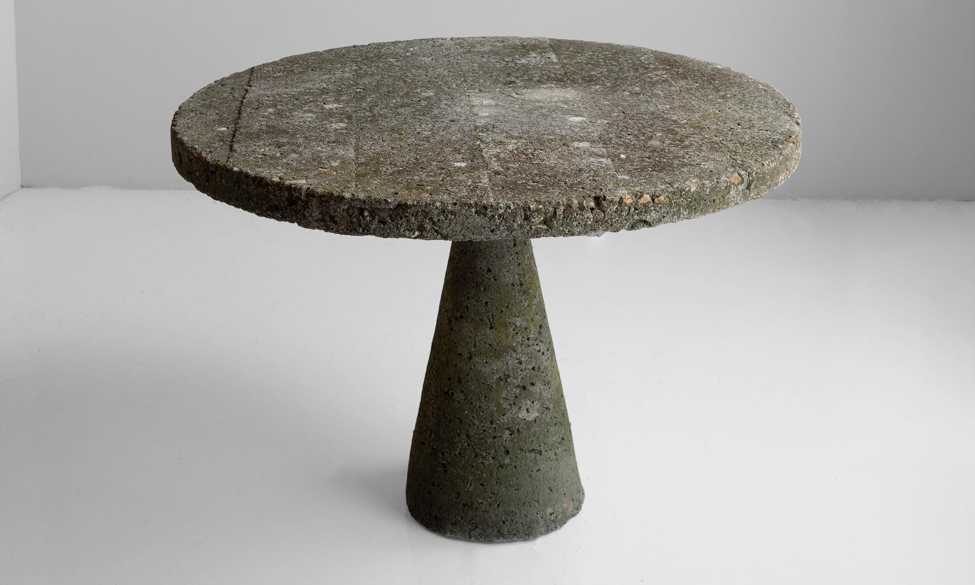 Constructivist cement garden table, France, 1950.

Minimal form table, with wonderful patina.