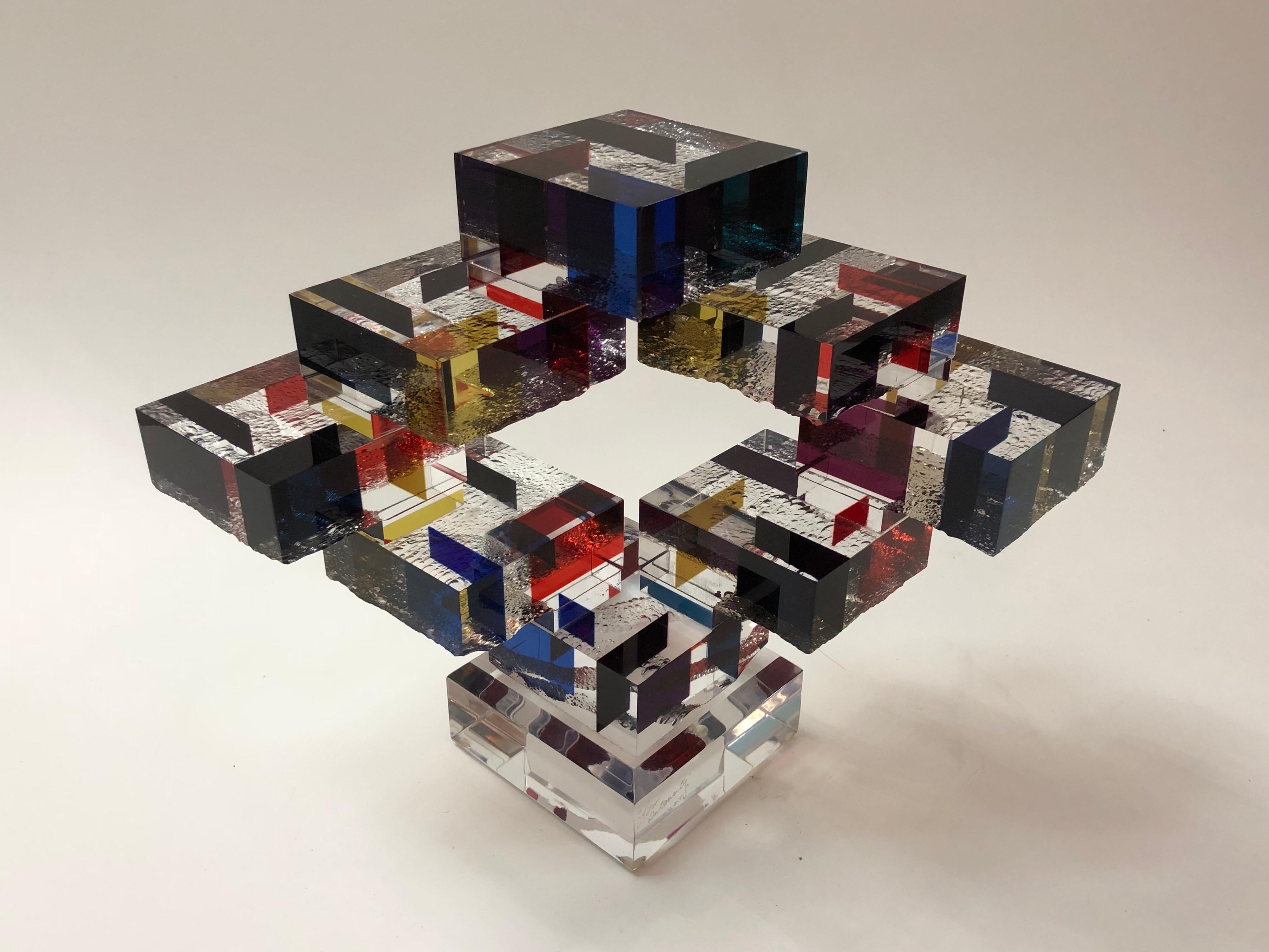 Constructivist Colorful Lucite Sculpture by Rod Garrett, 2003 3