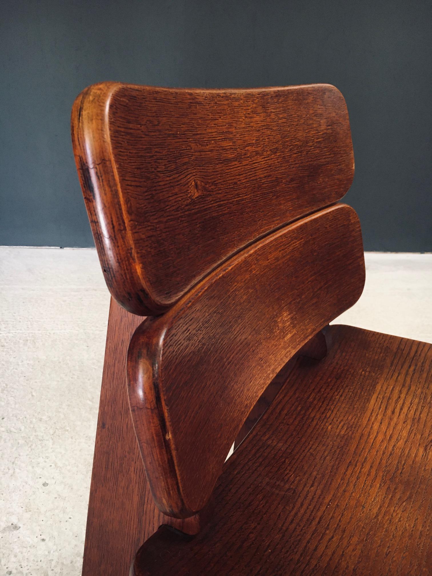 Constructivist Design Oak Dining Chairs, Belgium 1960's en vente 10