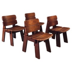 Constructivist Design Oak Dining Chairs, Belgium 1960's