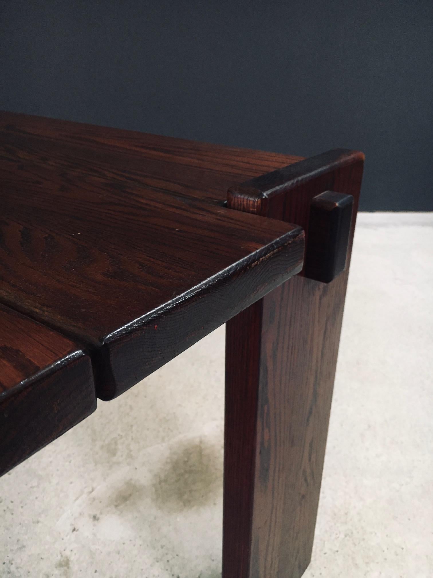 Constructivist Design Oak Dining Table, Belgium 1960's im Angebot 4
