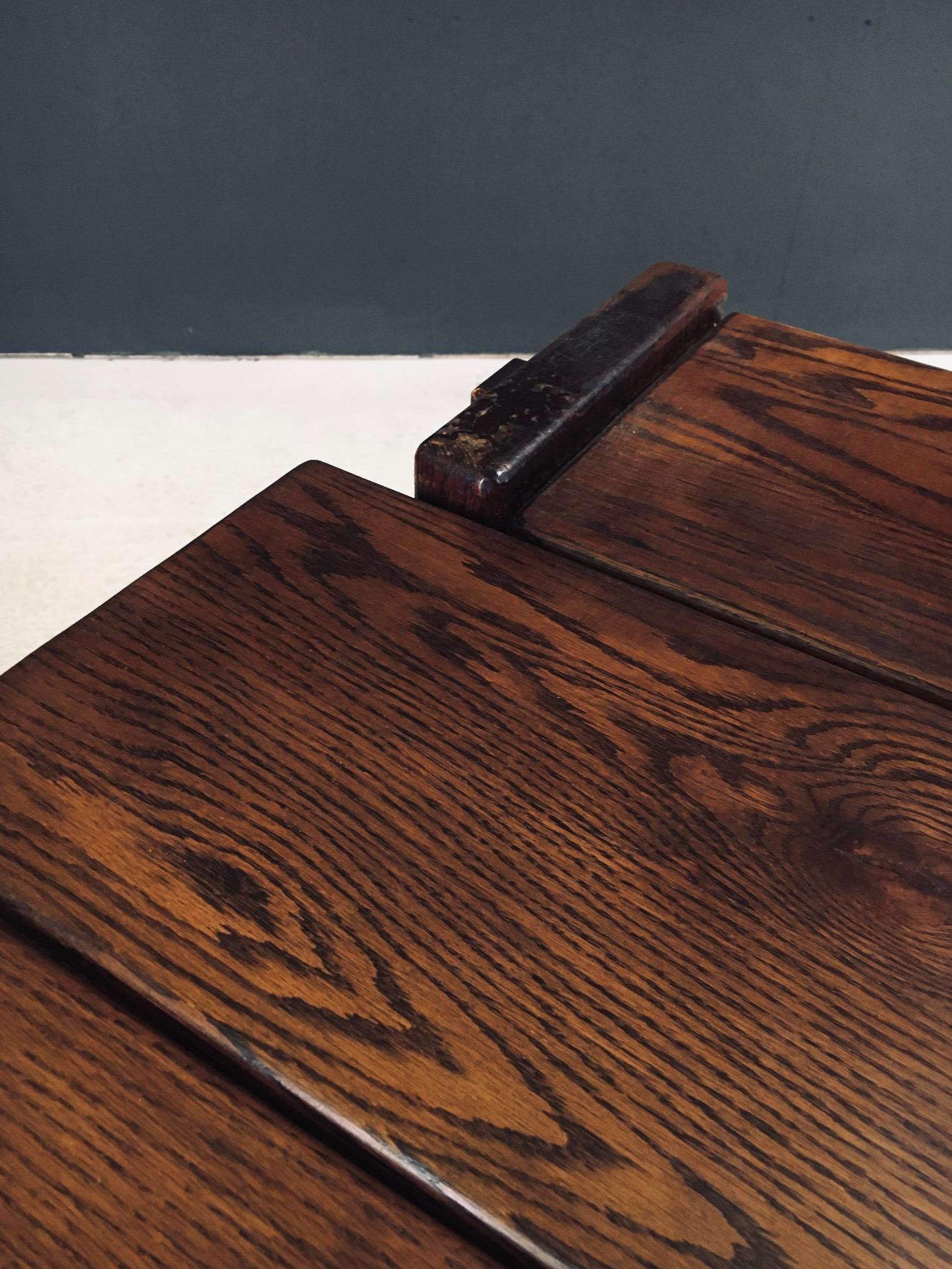 Constructivist Design Oak Dining Table, Belgium 1960's im Angebot 6
