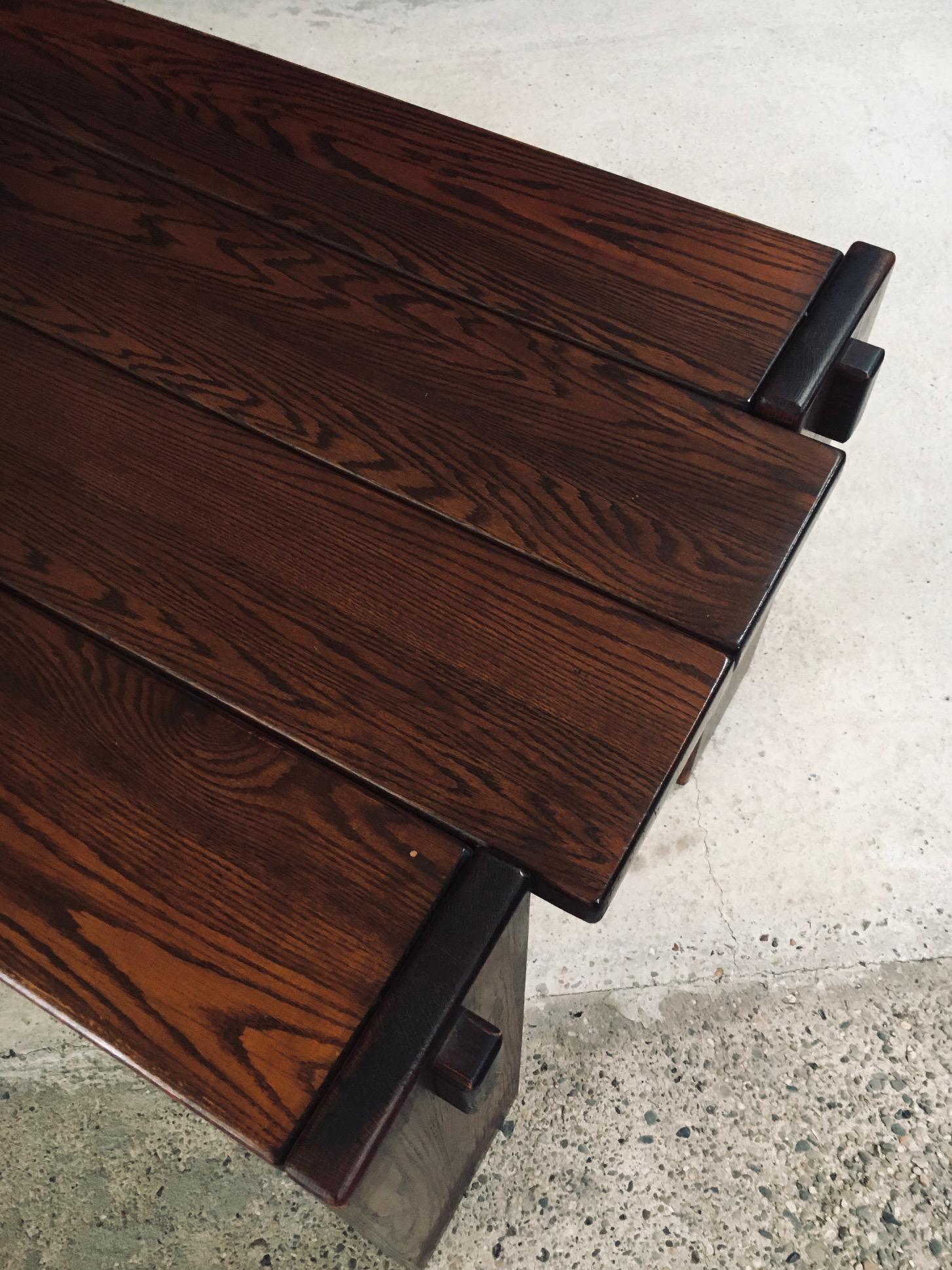 Constructivist Design Oak Dining Table, Belgium 1960's im Angebot 8