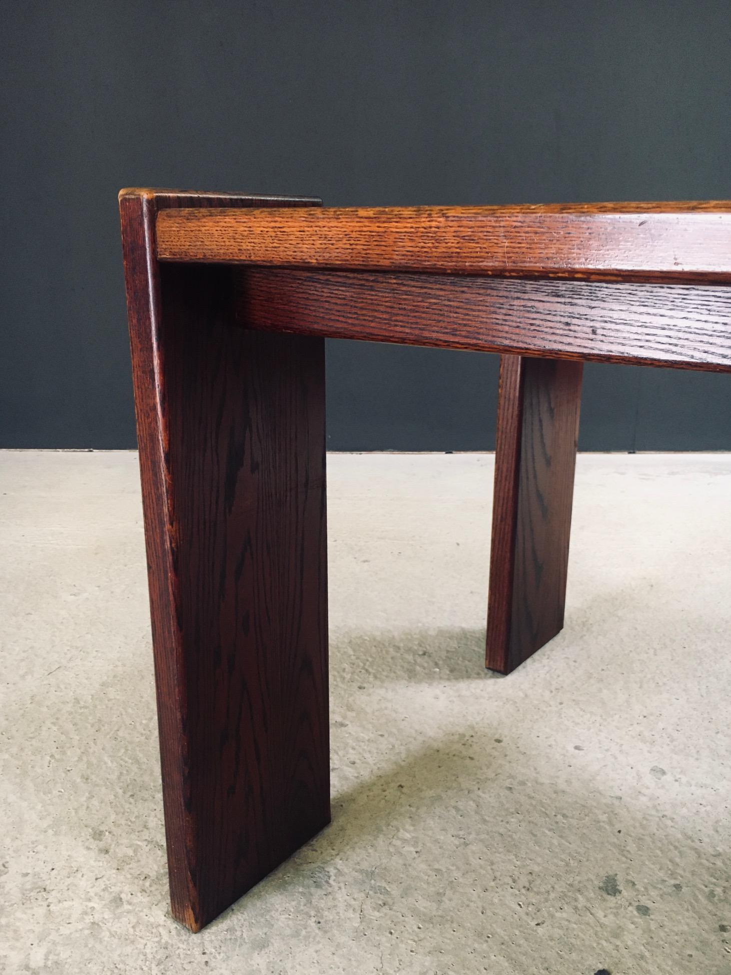 Constructivist Design Oak Dining Table, Belgium 1960's im Angebot 9