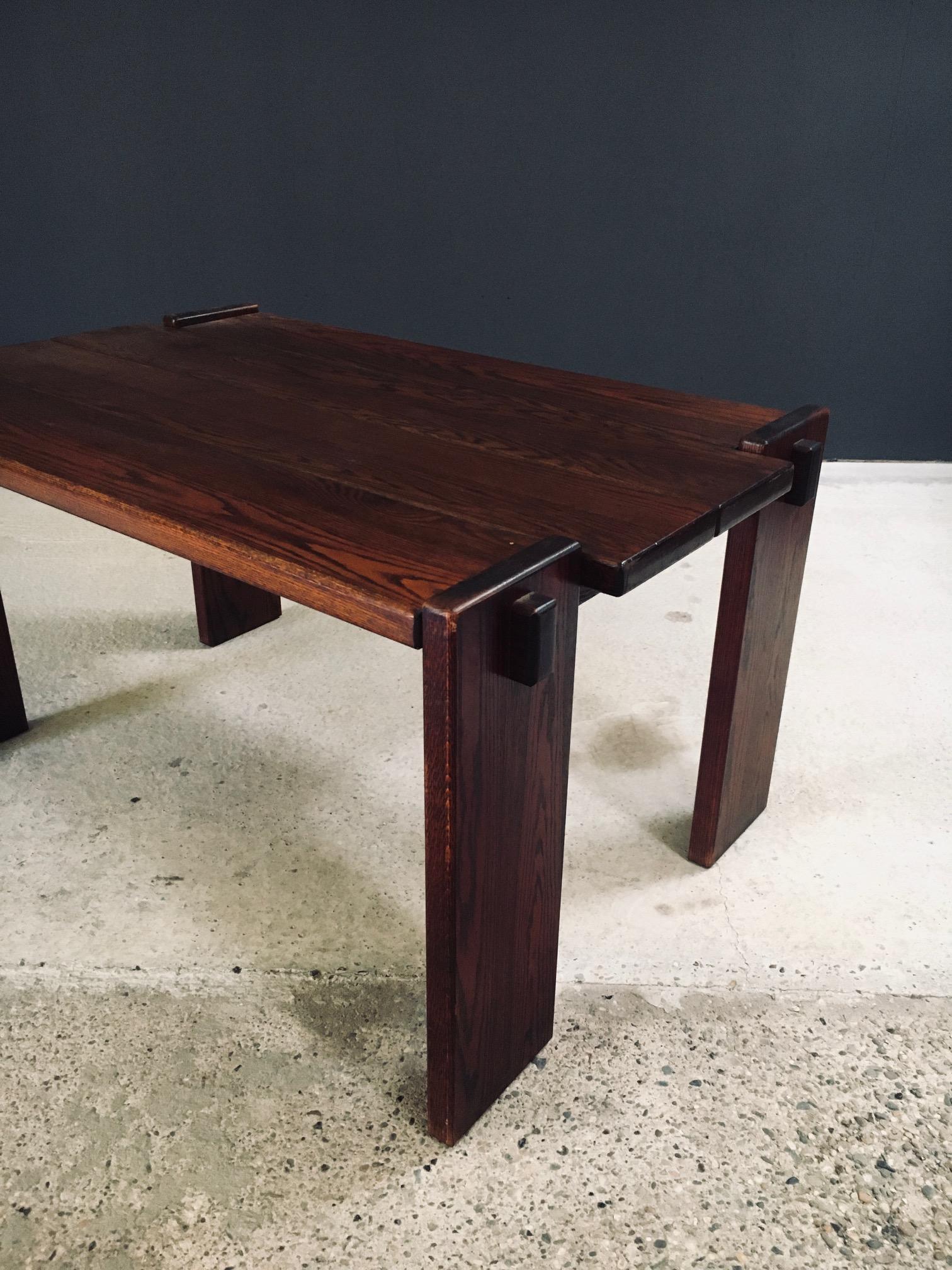 Constructivist Design Oak Dining Table, Belgium 1960's im Angebot 10