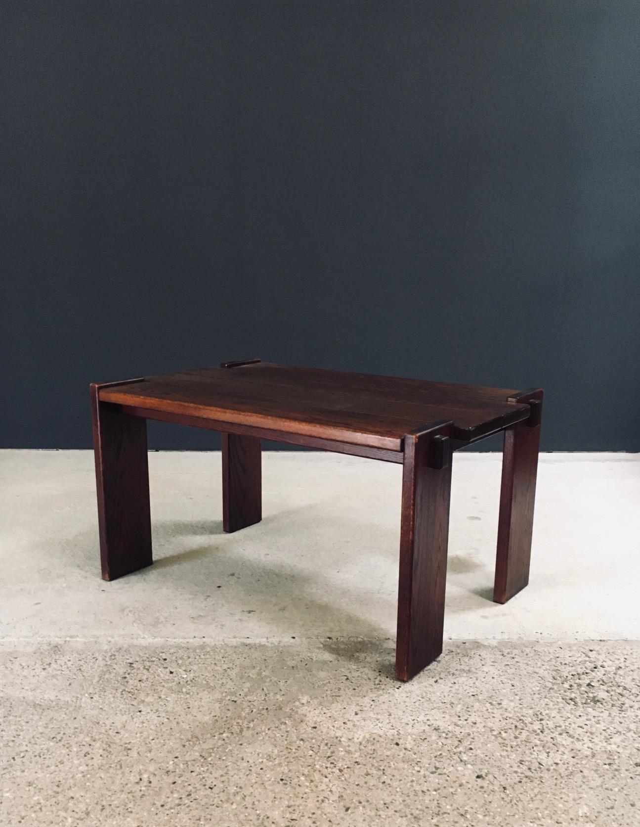 Constructivist Design Oak Dining Table, Belgium 1960's im Angebot 11