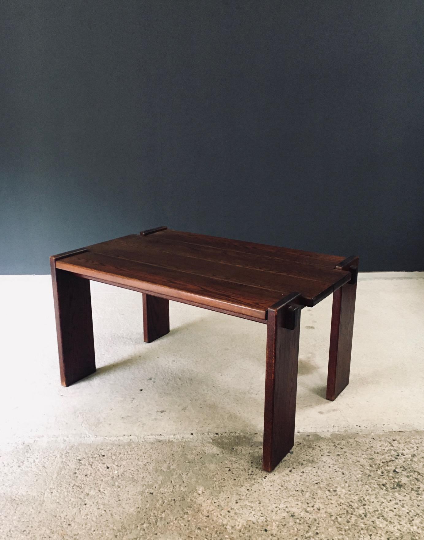 Constructivist Design Oak Dining Table, Belgium 1960's (Belgisch) im Angebot