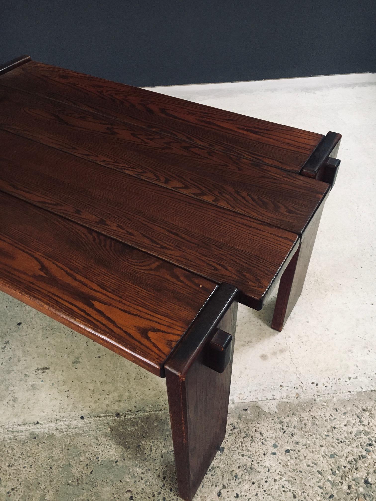 Constructivist Design Oak Dining Table, Belgium 1960's im Angebot 2