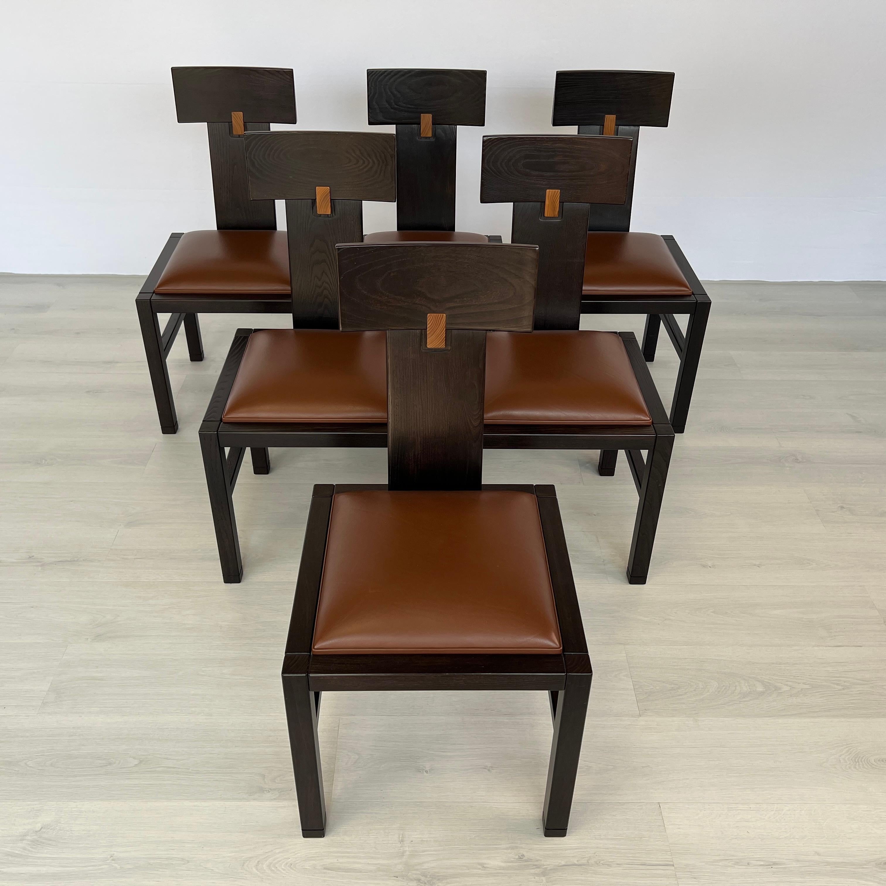 Constructivist Dining Chairs by Roche Bobois, Set of 6 en Bueno estado para la venta en Bridgeport, CT