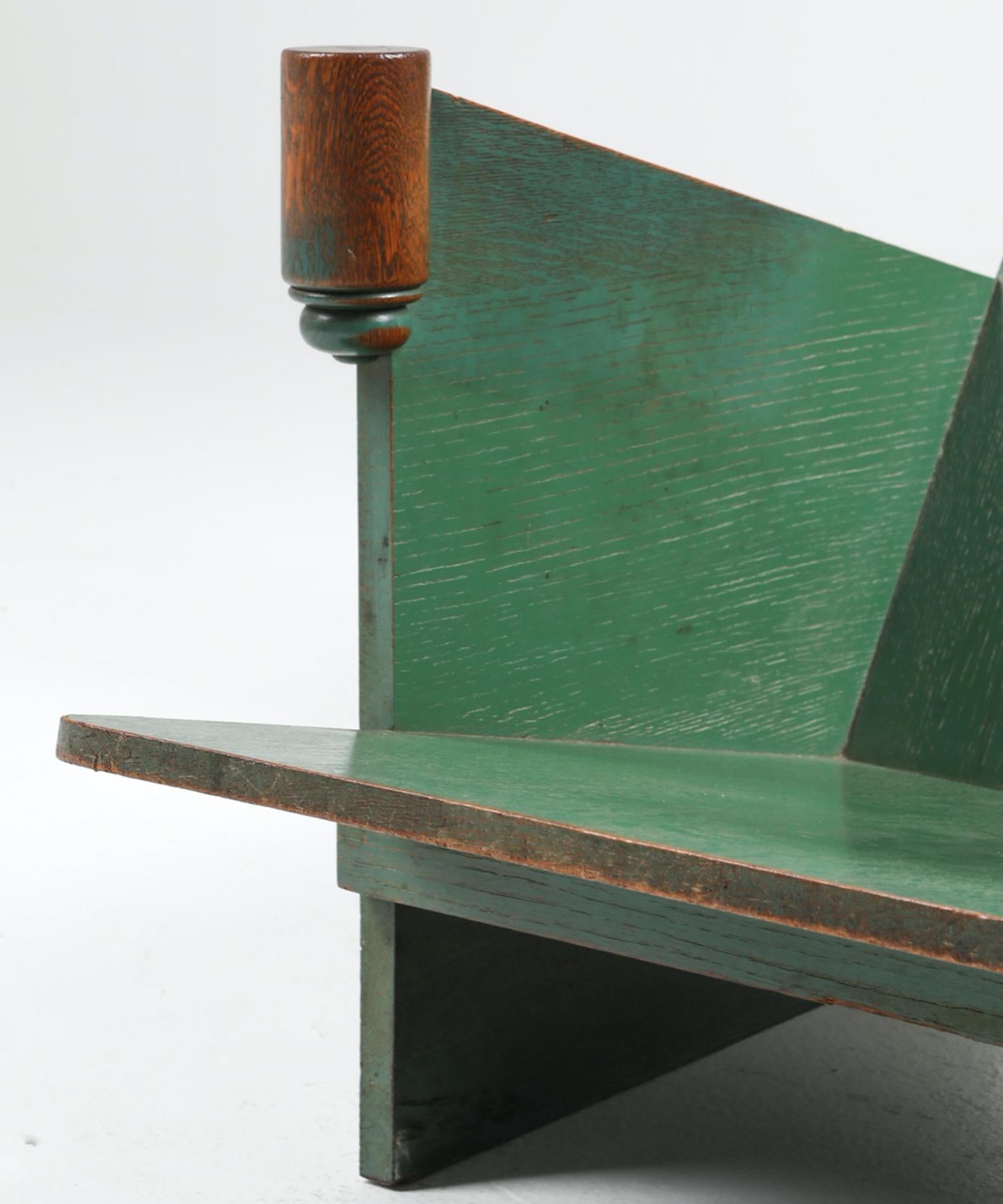 Patinated Constructivist Green Lounge Chairs by Hosts & Maes