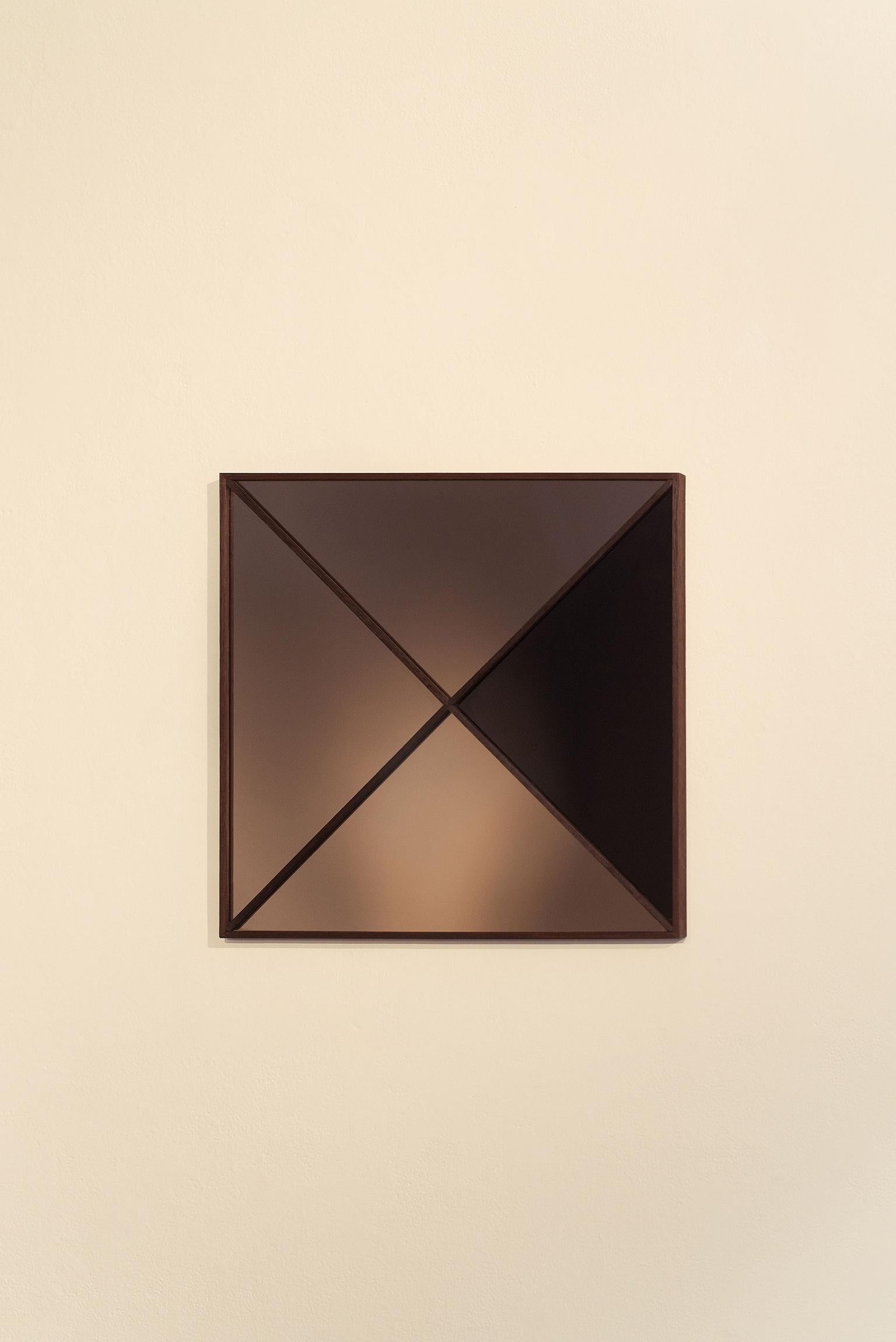 Ebonized 'Constructivist Mirror Series - Square' Modern Wall Mirror  For Sale