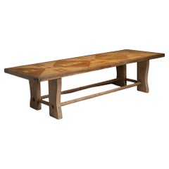 Constructivist Oak Table, France circa 1920