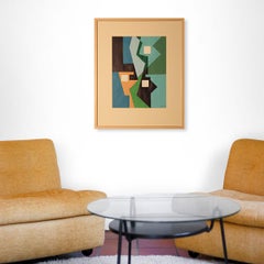 Constructivist Oil on Canvas Painting by Dutch Artist Estella den Boer