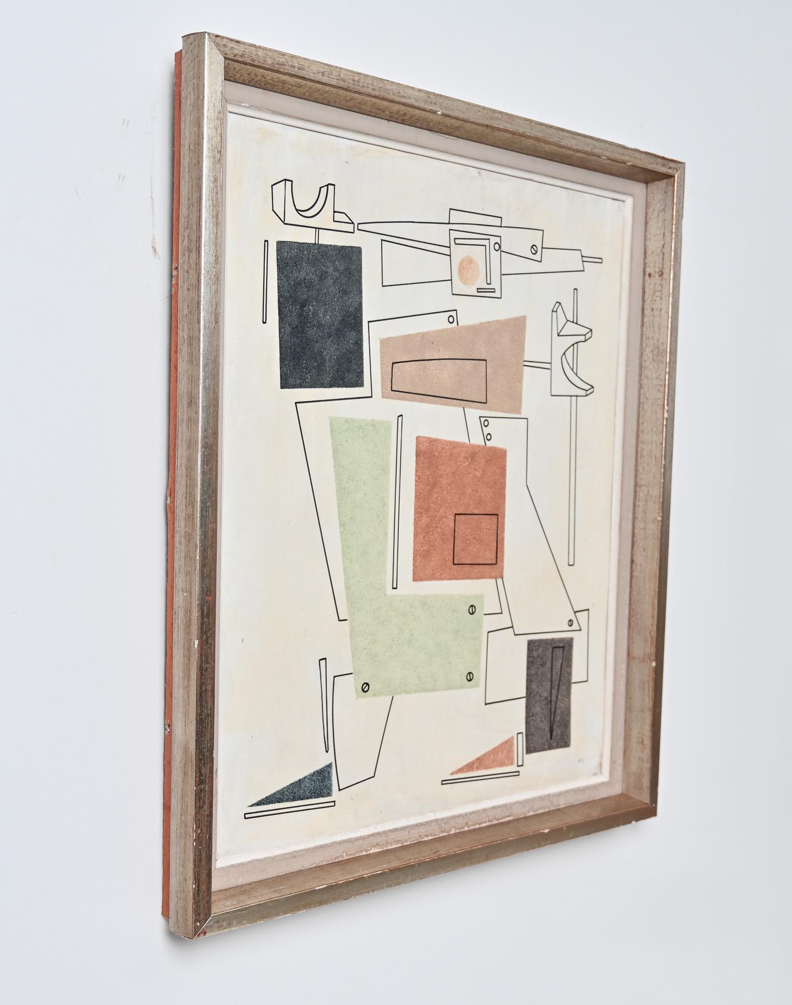 Paint Constructivist painting attributed to Vladamir Lebedev For Sale