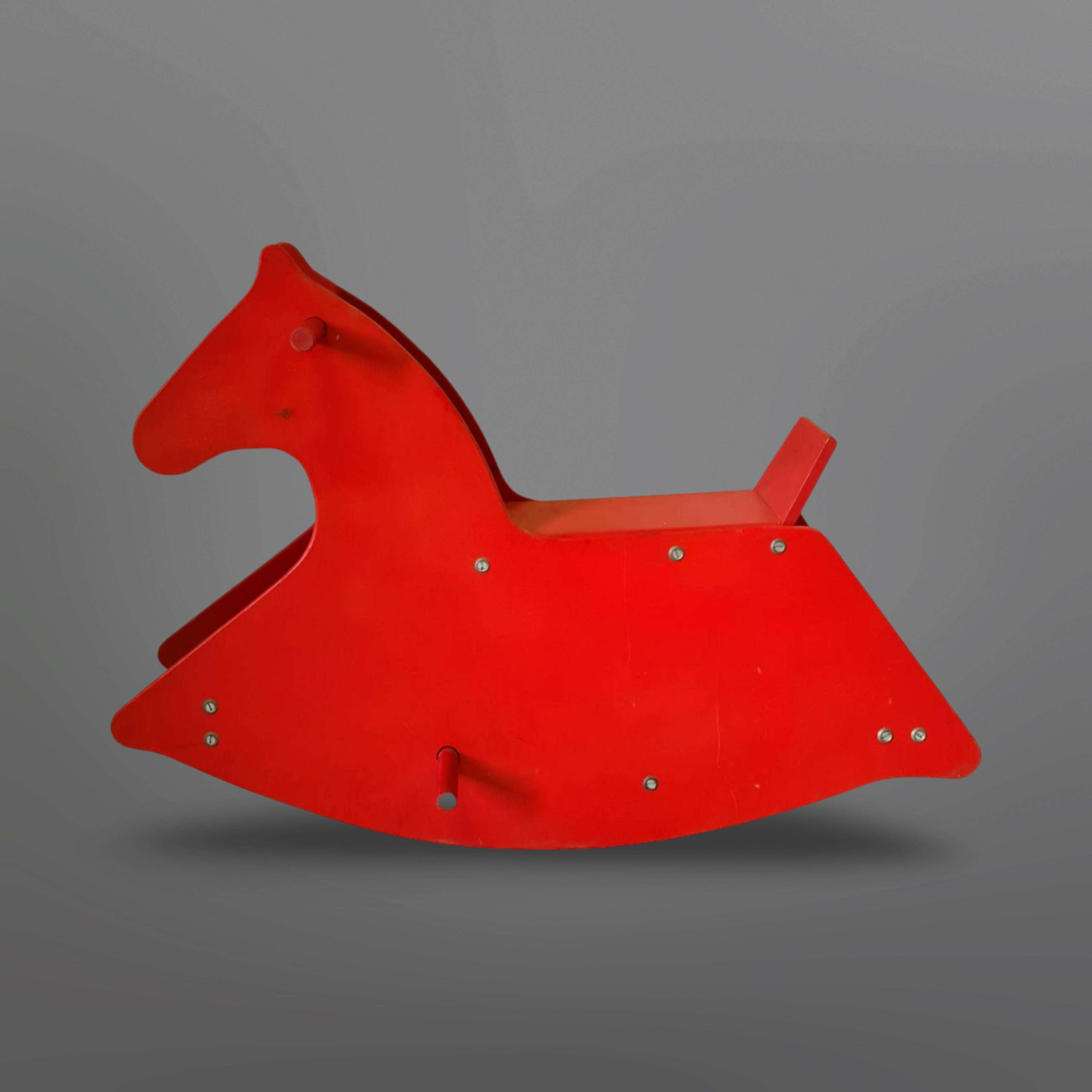 20th Century Constructivist plywood rocking horse, Switzerland 1960s For Sale