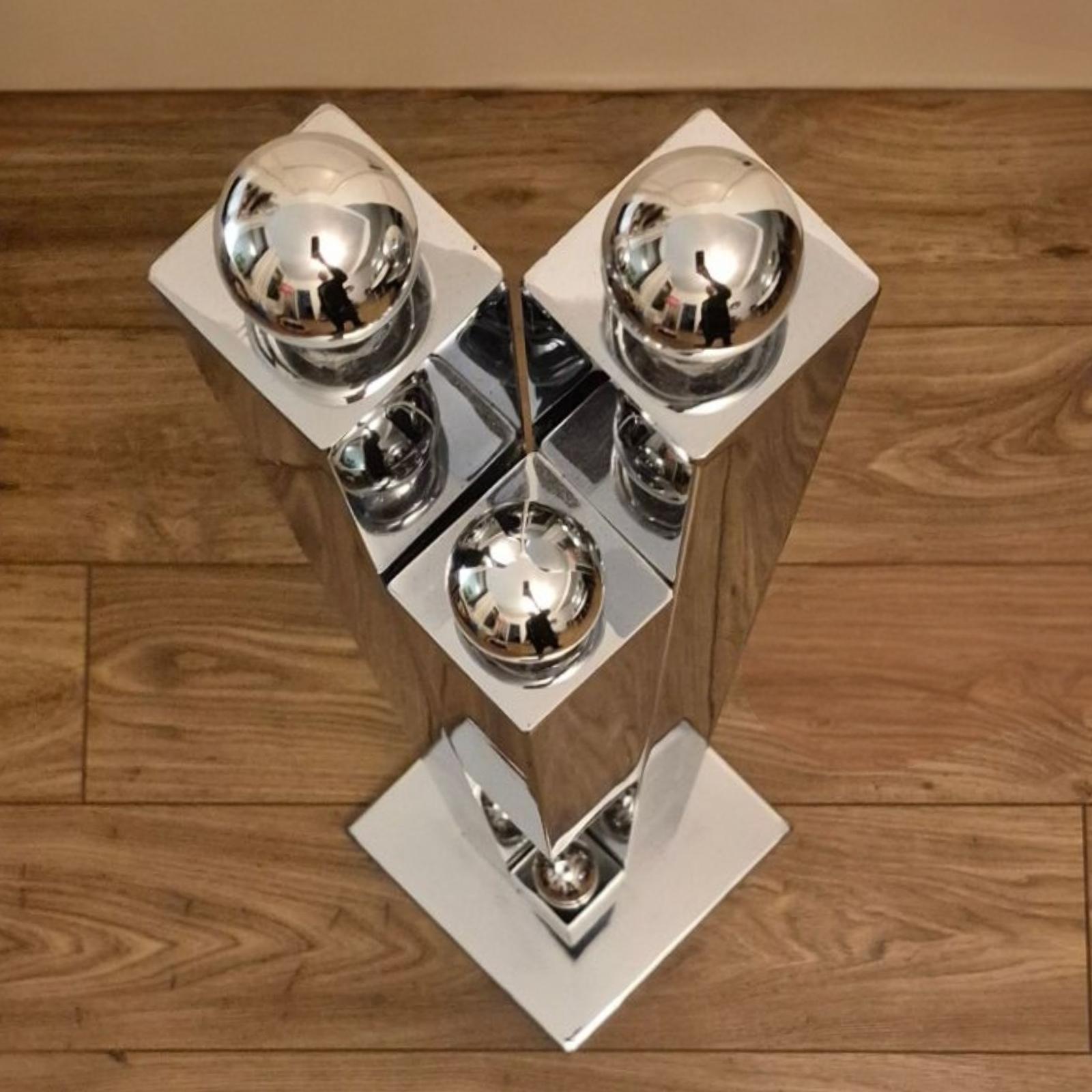 Soudé Lampadaire constructiviste de l'ère spatiale, Italie, années 1960 en vente
