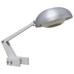 Constructivist table lamp with brushed aluminium screen, 1960s,