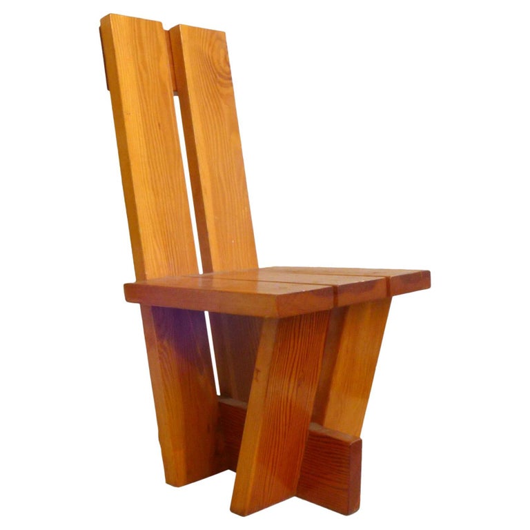 Constructivist Wood Side Chair For Sale