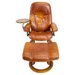 "Cónsul"  Tumbona y otomana con bandeja by  Ekornes Stressless, Noruega Años 80