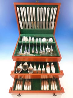 Consulat by Puiforcat France Silverplate Flatware Set Service 116 Pcs Dinner