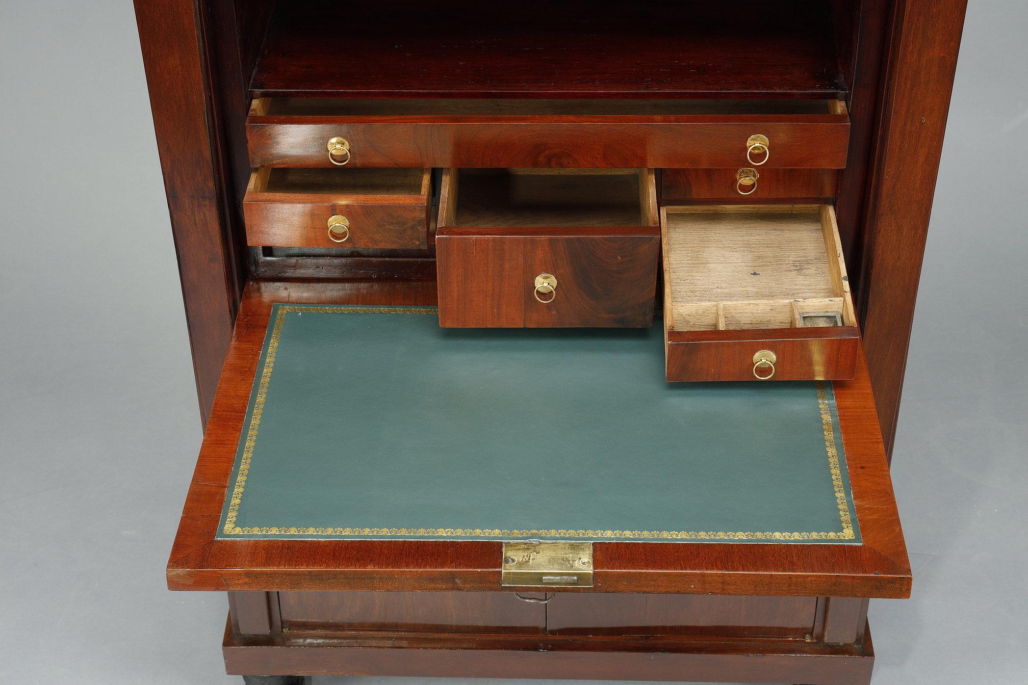 Consulat Commode and Secretary in Mahogany and Mahogany veneer For Sale 12