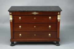 Consulat Commode and Secretary in Mahogany and Mahogany veneer