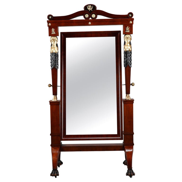 Consulat Return From Egypt Period Cheval Floor Mirror For Sale At