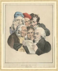 Consultation of Physicians Lithograph, Satirical Medical Scene, c.1823