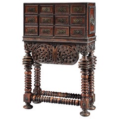 Contador Cabinet Original Stand Rosewood Vinhático Portuguese Brass Tremidos