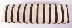 Container Bench Upholstered with a Vintage Kilim Black and White