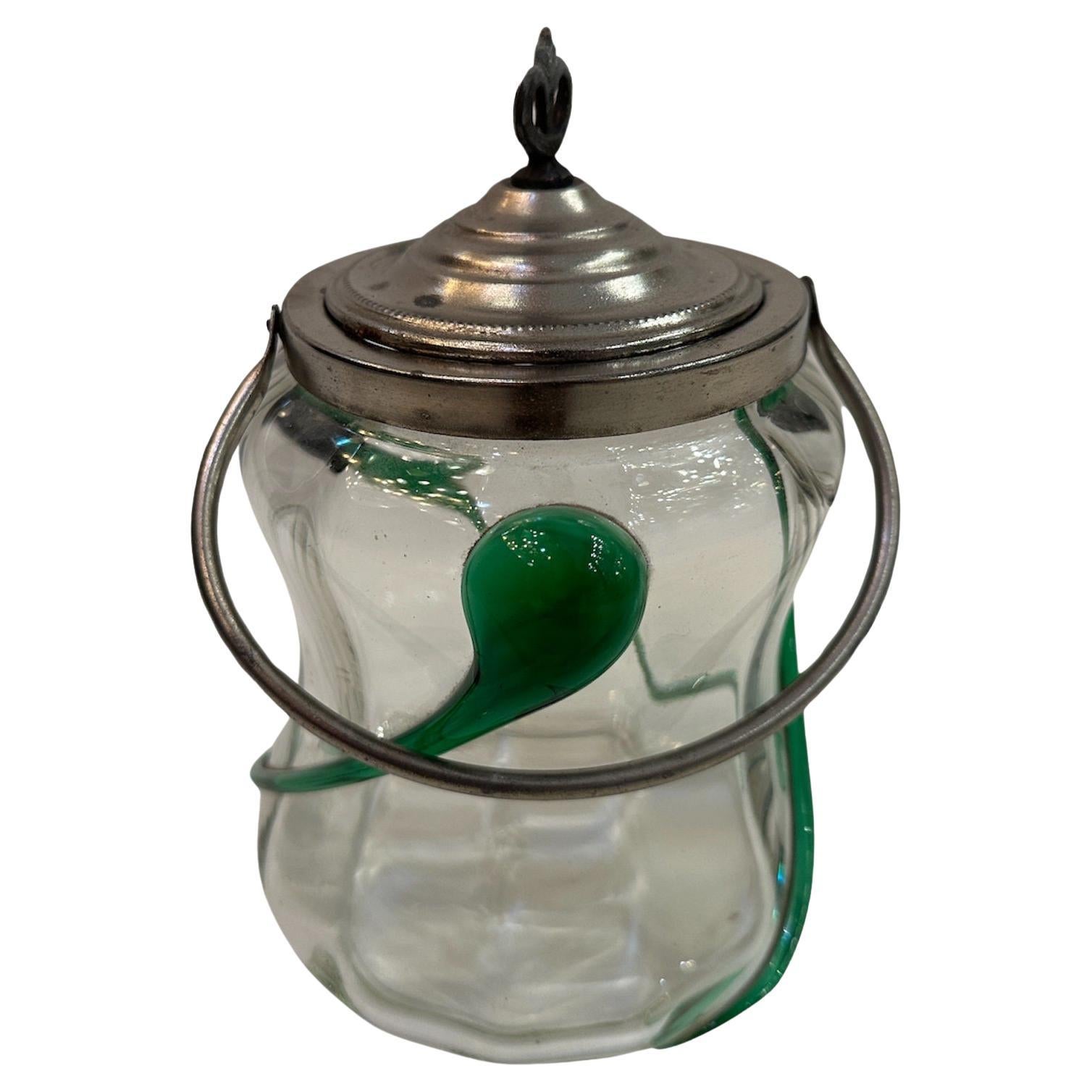 Container for candy or cookies in crystal and Murano, 1940 For Sale